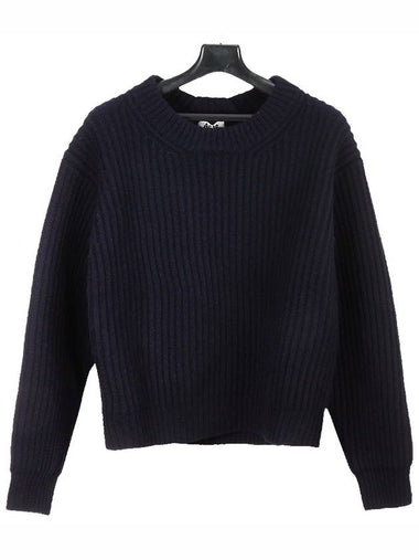 round wool sweater 60017 FNWNKNIT000015 NAVY ANC069ny - ACNE STUDIOS - BALAAN 1