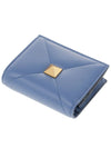 Roman Stud Small Nappa Leather Half Wallet Blue - VALENTINO - BALAAN 5