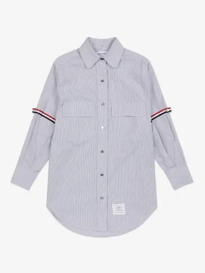 Mini Oversized Striped Shirt Short Dress Med Grey - THOM BROWNE - BALAAN 2