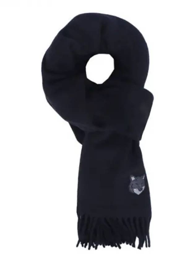 Wool Fox Head Muffler Black - MAISON KITSUNE - BALAAN 2