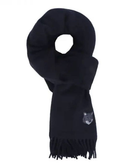 Wool Fox Head Muffler Black - MAISON KITSUNE - BALAAN 2