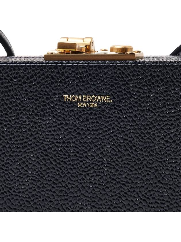 Logo Grained Leather Crossbody Bag Black - THOM BROWNE - BALAAN 7