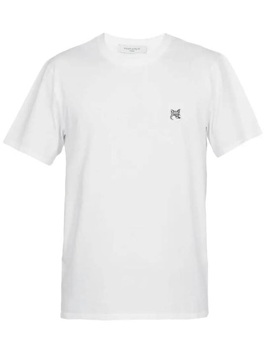 Grey Fox Head Patch Classic Short Sleeve T-Shirt White - MAISON KITSUNE - BALAAN 2