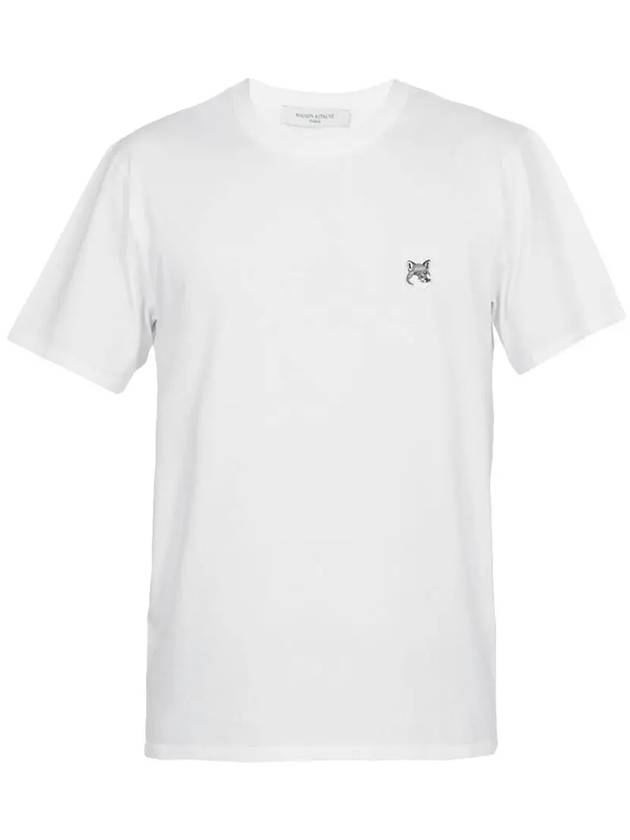 Grey Fox Head Patch Classic Short Sleeve T-Shirt White - MAISON KITSUNE - BALAAN 3