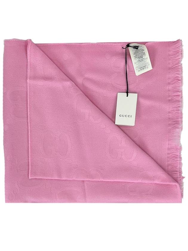 GG logo light pink wool scarf 581537 - GUCCI - BALAAN 6