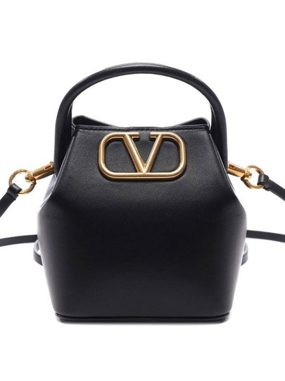 V Logo Signature Mini Bucket Bag Black - VALENTINO - BALAAN 2