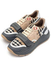 Vintage Check Suede Leather Low Top Sneakers Grey - BURBERRY - BALAAN 2