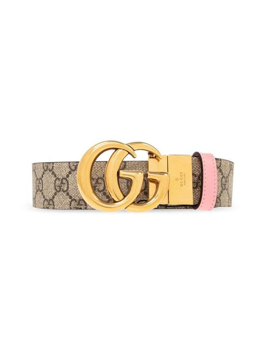 GG Marmont Reversible Leather Belt Beige Pink - GUCCI - BALAAN 1