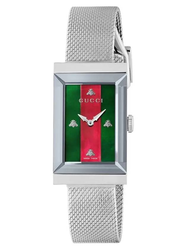 G Frame Mesh Band Metal Watch Silver - GUCCI - BALAAN 3