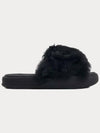 Black Proton Fur Slide Slippers R004 S141 - C2H4 - BALAAN 1