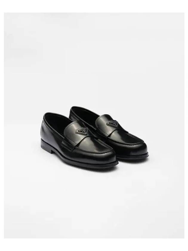 Brushed Leather Loafers Black - PRADA - BALAAN 2