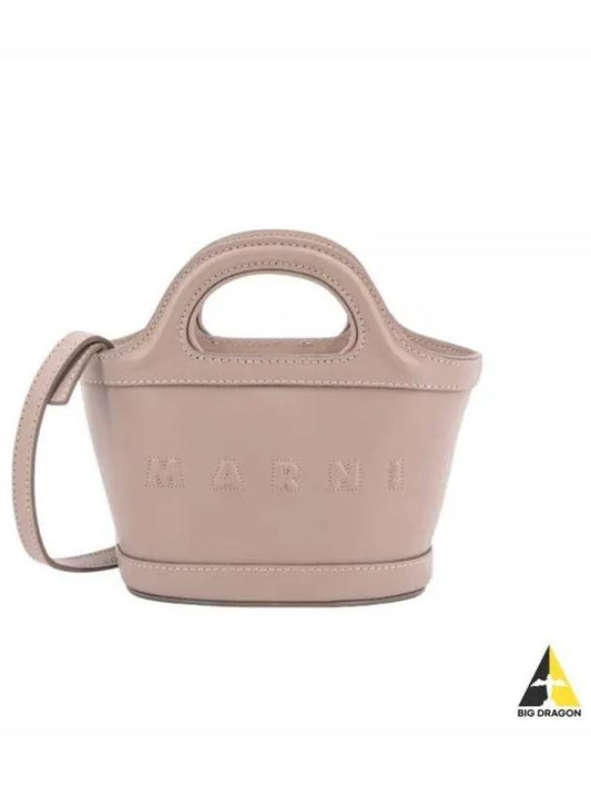 Tropicalia Micro Leather Tote Bag Beige - MARNI - BALAAN 2