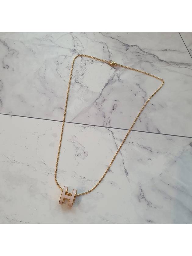 Mini Pop H Pendant Necklace Gold Rose Dragee - HERMES - BALAAN 5