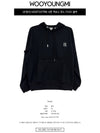 Back Embroidery Logo Cotton Hoodie Black - WOOYOUNGMI - BALAAN 3