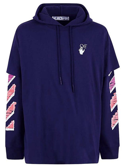 Marker Arrow Layered Hoodie Purple - OFF WHITE - BALAAN 2