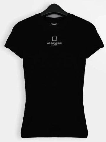 Women s Cap Sleeve Short T Shirt Black M241TS13724B - WOOYOUNGMI - BALAAN 1