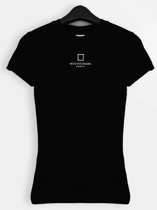 Women s Cap Sleeve Short T Shirt Black M241TS13724B - WOOYOUNGMI - BALAAN 1