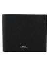 Aly Saffiano Logo Half Wallet Black - A.P.C. - BALAAN 1