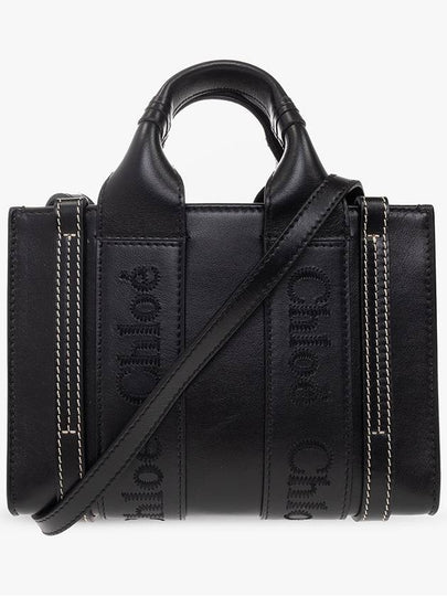 Woody Leather Mini Tote Bag Black - CHLOE - BALAAN 2