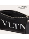 VLTN Logo Strap Coin Zipper Card Wallet Black - VALENTINO - BALAAN 6