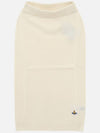 Women's Embroidered Logo Wool Pencil Skirt Ivory - VIVIENNE WESTWOOD - BALAAN 4