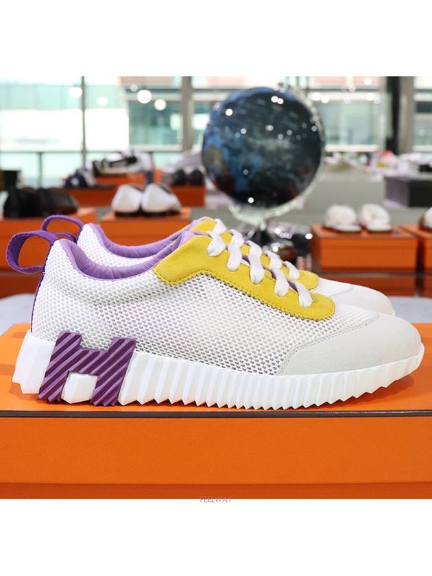 Bouncing Mesh Low Top Sneakers White Purple - HERMES - BALAAN 3