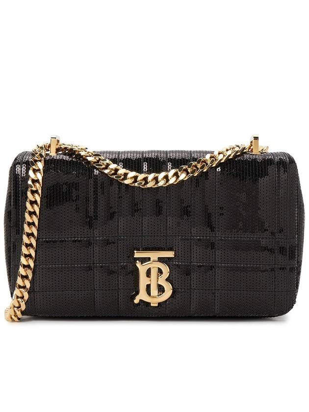 Lola Sequin Quilted Leather Small Shoulder Bag Black - BURBERRY - BALAAN 2