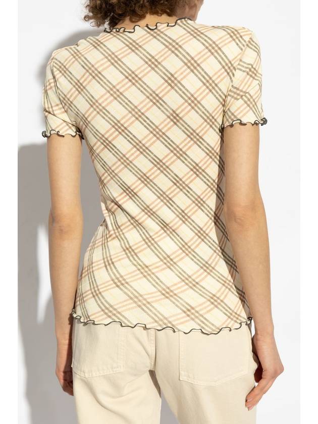 Burberry Top With Check Pattern, Women's, Beige - BURBERRY - BALAAN 4