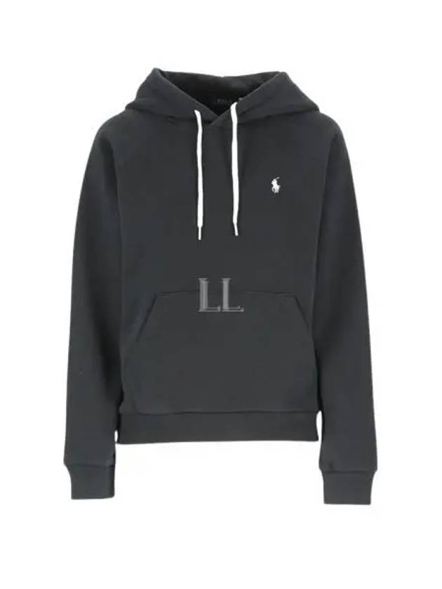 Women's Embroidered Logo Long Sleeve Hoodie Black - POLO RALPH LAUREN - BALAAN 2