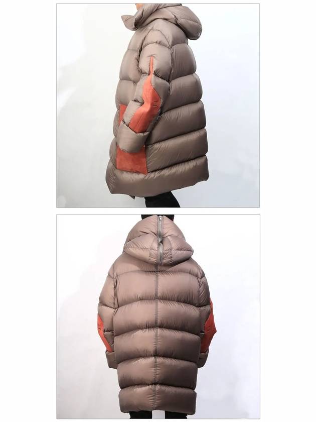 Men's Hooded Zipper Long Padded Dusty Pink - RICK OWENS - BALAAN 4