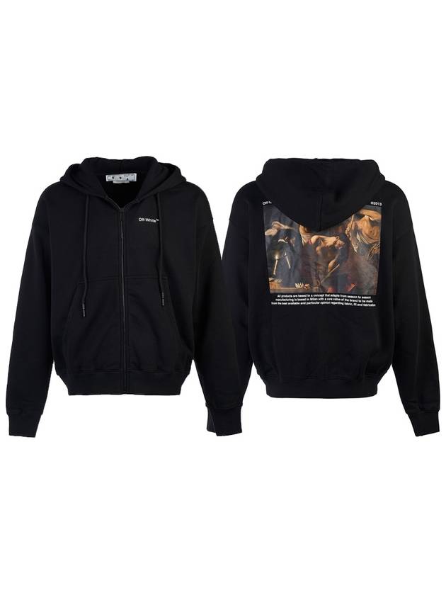 Caravaggio Print Zip-Up Hoodie Black - OFF WHITE - BALAAN 2