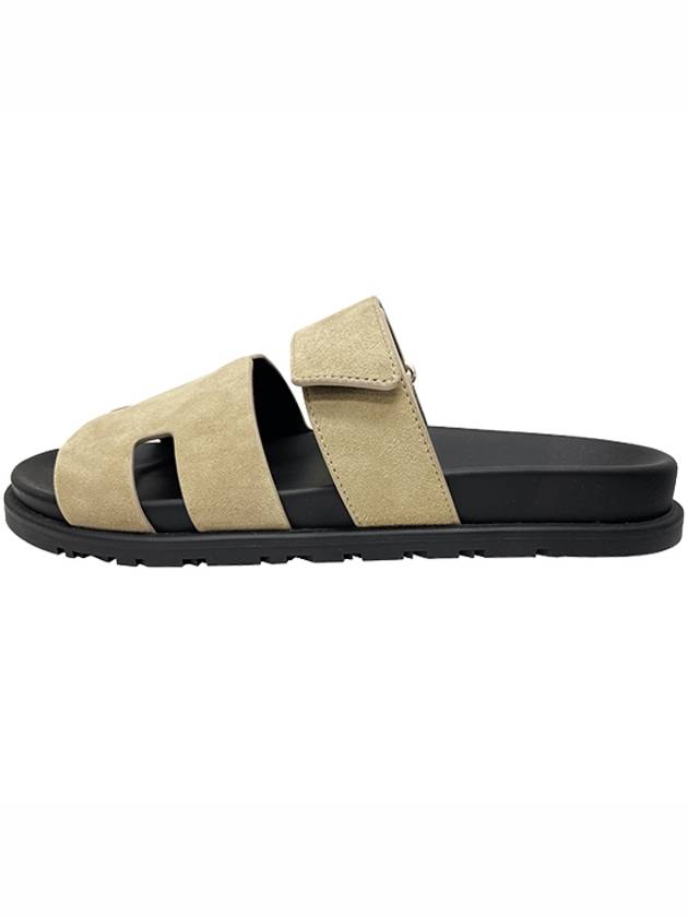 Chypre Suede Sandals Beige - HERMES - BALAAN 2