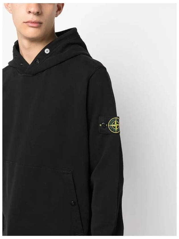 Garment Dyed Hoodie Black - STONE ISLAND - BALAAN 6