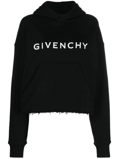 Women's Archetype Crop Fleece Hoodie Black - GIVENCHY - BALAAN 2