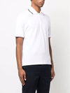 Classic Pique Stripe Short Sleeve Polo Shirt White - THOM BROWNE - BALAAN 3