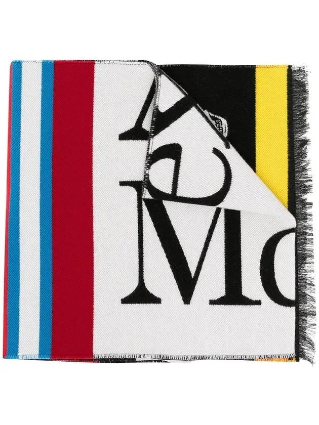 Skull Stripe Wool Scarf - ALEXANDER MCQUEEN - BALAAN 1