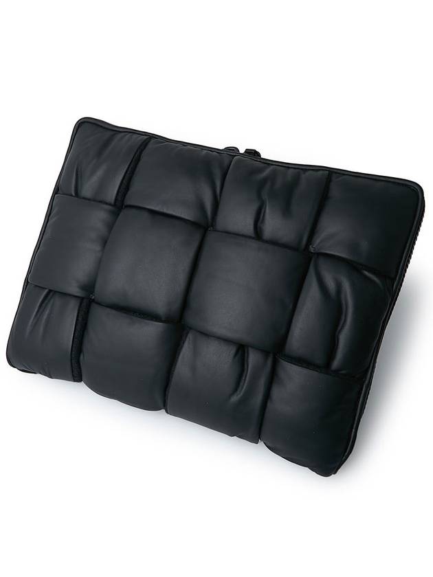 Men's Padded Document Intrecciato Clutch Bag Black - BOTTEGA VENETA - BALAAN 5