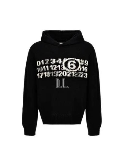 Number Logo Virgin Wool Hoodie Black - MAISON MARGIELA - BALAAN 2