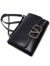 V Logo Plaque Foldover Shoulder Bag Black - VALENTINO - BALAAN 6