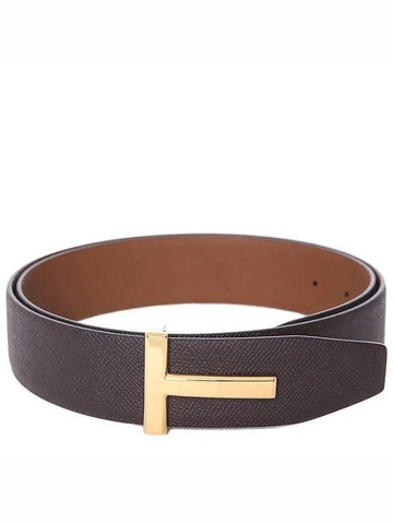 Gold T Buckle Pebble Ladder Double Sided Belt 122TB178 LCL220G 3BB01 - TOM FORD - BALAAN 1