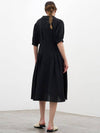 Pin Tuck Flare Long Dress Black - MITTE - BALAAN 4