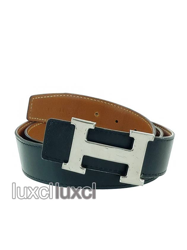 Vintage H reversible leather belt - HERMES - BALAAN 9