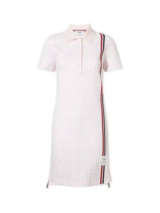 Polo Cotton Stripe Midi Dress - THOM BROWNE - BALAAN 2