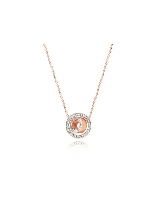 Dextera Circle Pendant Necklace Rose Gold - SWAROVSKI - BALAAN 2