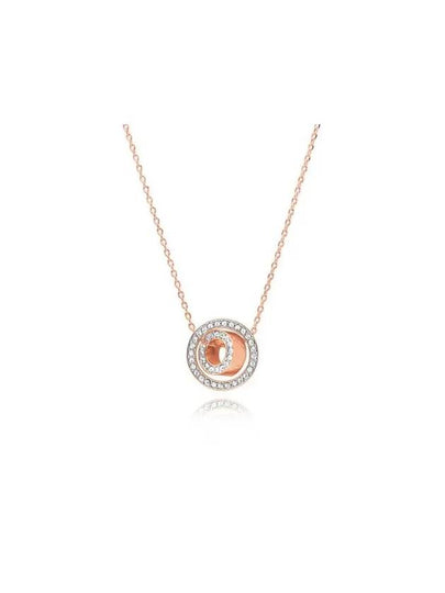 Dextera Circle Pendant Necklace Rose Gold - SWAROVSKI - BALAAN 2