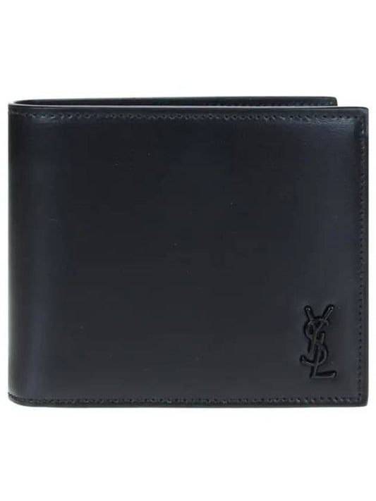 Tiny Cassandre Monogram Half Wallet Black - SAINT LAURENT - BALAAN 2