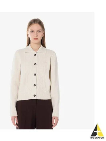 Women s Cable Crop Cardigan Cream - LACOSTE - BALAAN 1