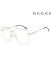 Eyewear Square Frame Glasses Gold - GUCCI - BALAAN.