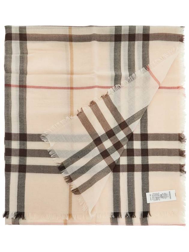 Check Lightweight Wool Scarf Alabaster - BURBERRY - BALAAN 3