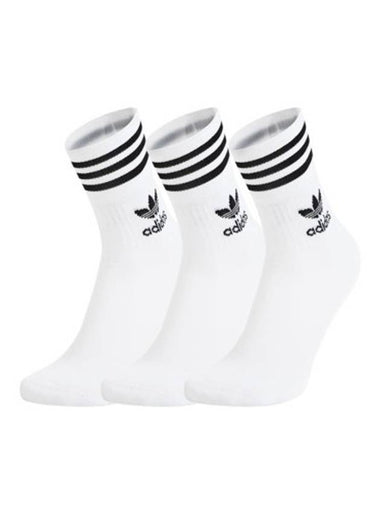 Original Mid Cut Crew Socks 3 Pack White - ADIDAS - BALAAN 1